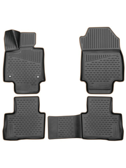 Коврики в салон для TOYOTA RAV4, 2019-, кроссовер, 4шт. (бежевый кант, полиуретан) KANT.ELEM3D02259210K.BG