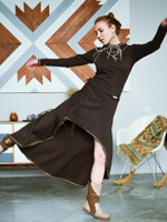 Платье с длинным рукавом (шоколад)