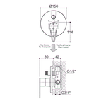 Встраиваемый смеситель для душа Ritmonio Frame G0BA0750CRL