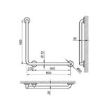 Поручень угловой 3 точки опоры правый нерж. сталь NOFER 115060.W белый