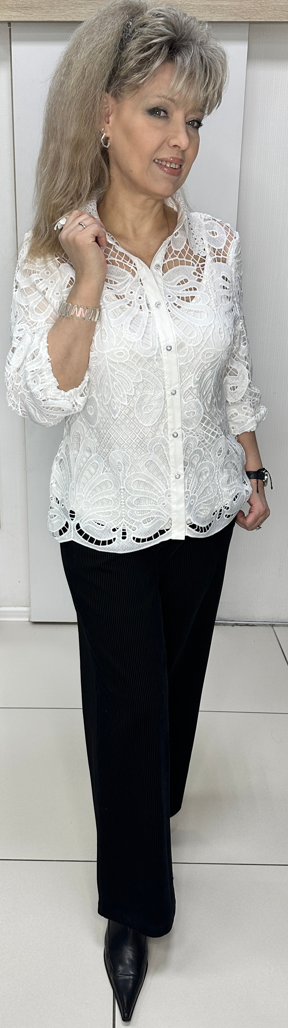 Белая ажурная, нарядная двойка