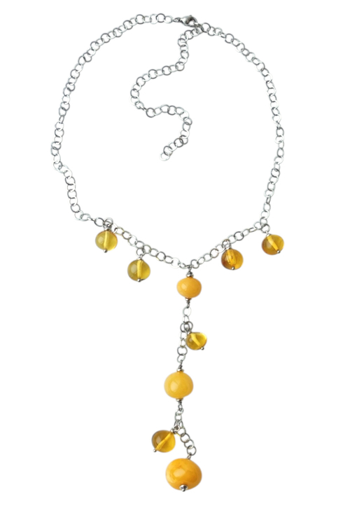 Колье Ривьера с янтарём