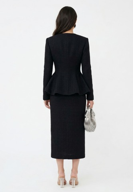 Жакет твид с баской