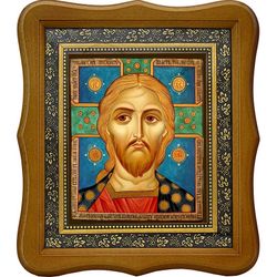 Спас Златые Власы. Икона Иисуса Христа на холсте.
