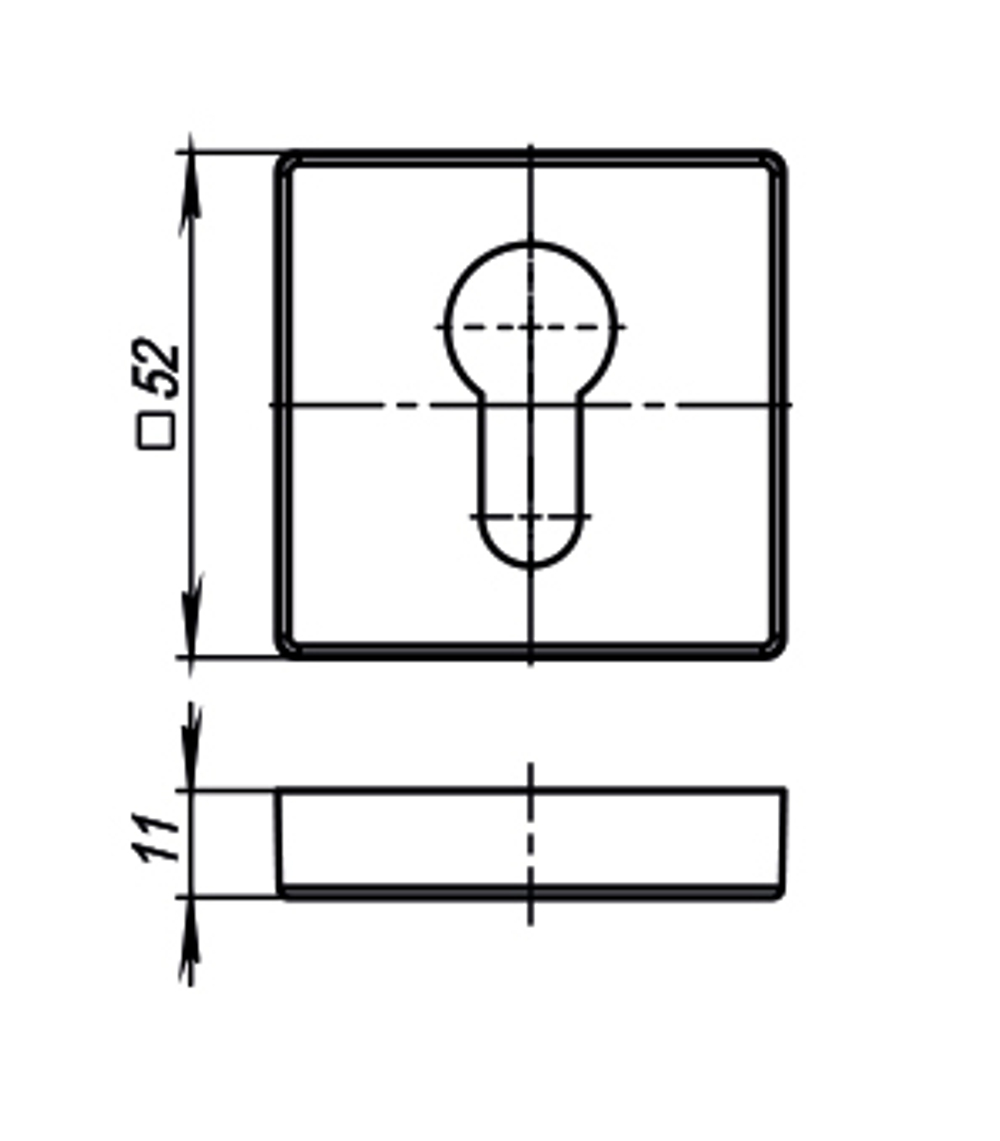 Накладка под цилиндр ET.K.USQ52 (ET USQ) CP-8 хром