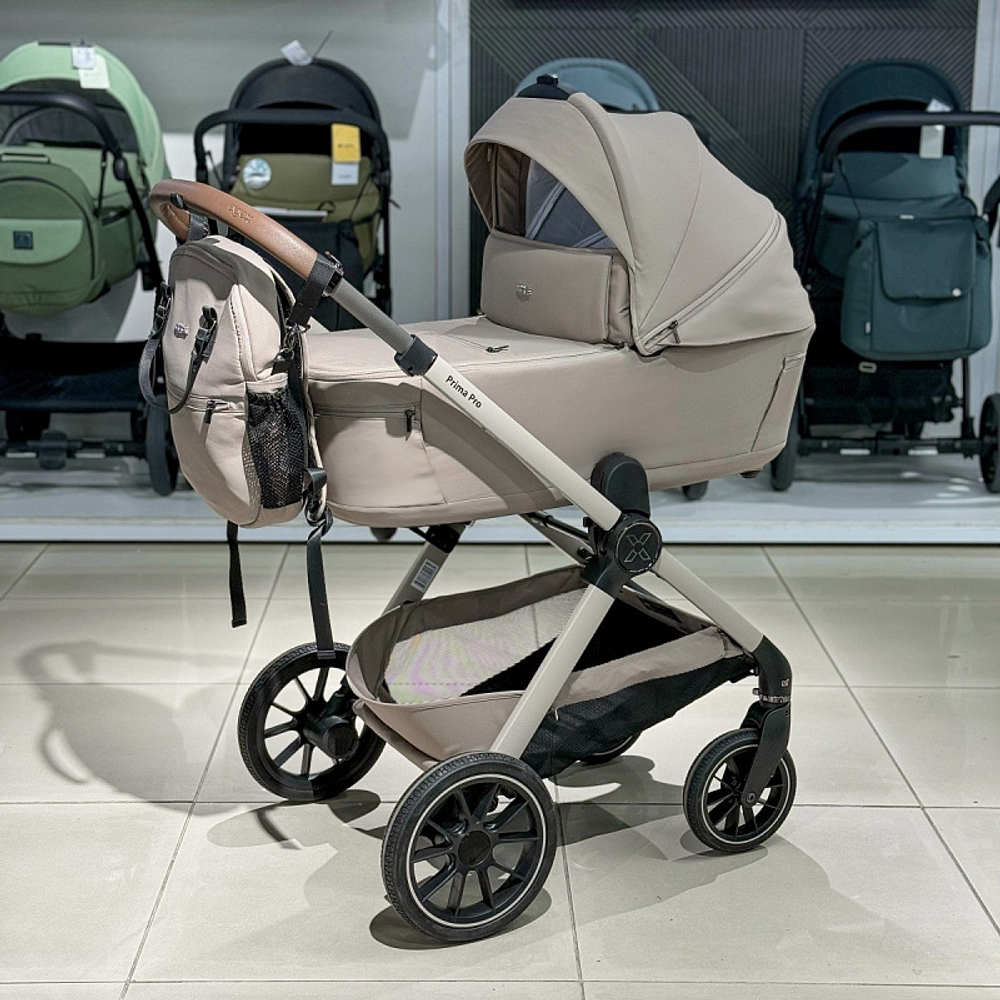 Коляска Agex Prima Pro 3 в 1 с автокреслом i-Safe Black APP232 Beige (Бежевый)