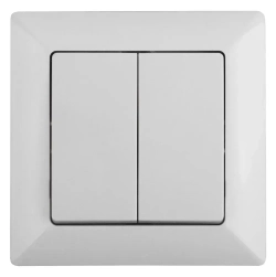 Выключатель Intro Solo 4-104-01 двухклавишный 10А-250В IP20 СУ белый