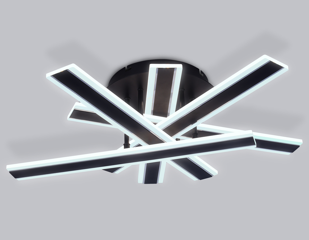 Светильник светодиодный потолочный с пультом FA8906 BK/CH черный/хром 132W 3000K-6400K 620*590*150 (ПДУ РАДИО 2.4G)