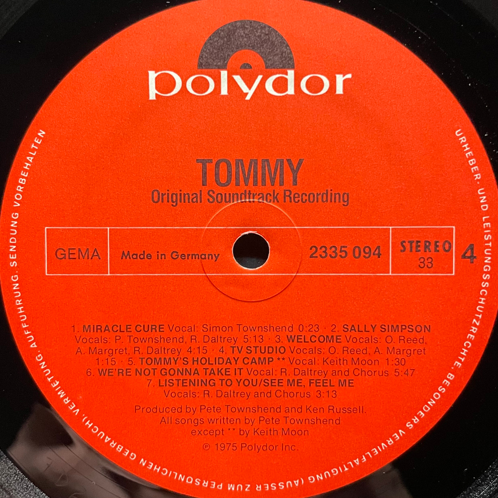 Tommy - Original Soundtrack Recording 2LP (Германия 1975г.)