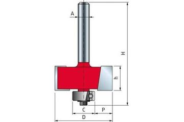 Фреза для выборки четверти с подшипником (31.8х12.7 мм; хвостовик 8 мм) FREUD PRO 32-10008