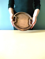 Поднос деревянный круглый сервировочный WS20