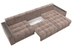 Диван прямой с декором Лига-049 НПБ Лонг, TOWER 05 ВЕЛЮР бежевый
