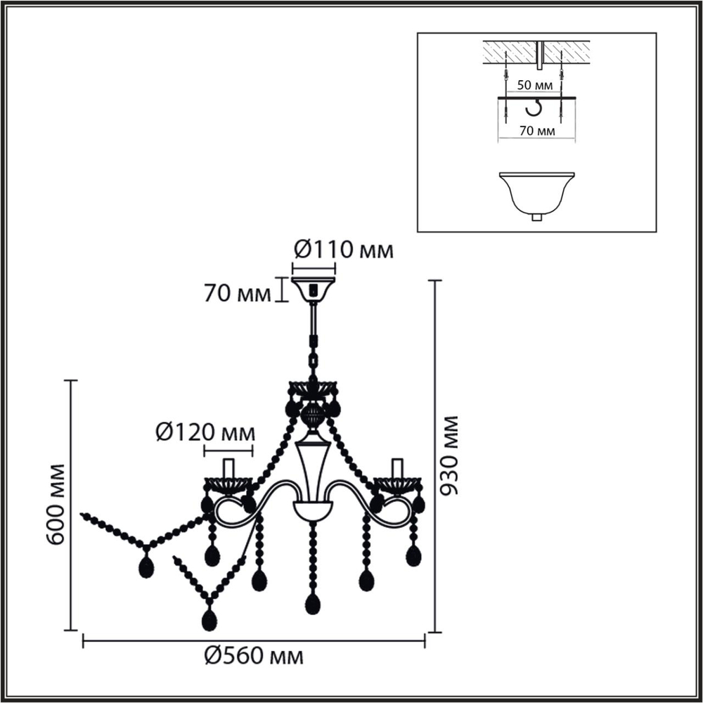 8346/5 CLASSI LN26 089 бронза/прозрачный, металл/хрусталь Люстра потолочная E14 5*40W 220V LUINA