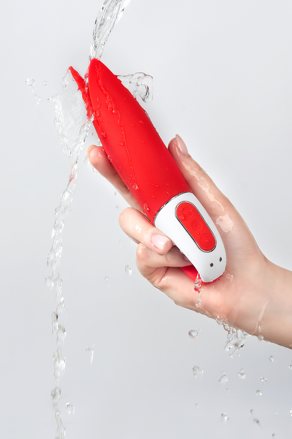 Нереалистичный вибратор Satisfyer Vibes Power Flower, силикон, красный, 18,8 см.