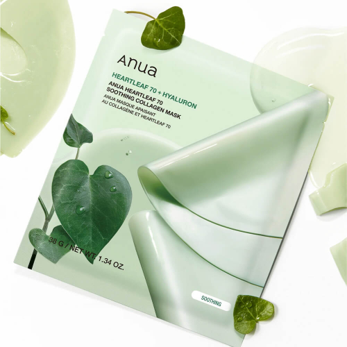 Anua Heartleaf 70 Soothing Collagen Mask гидрогелевая маска для лица с хауттюйнией