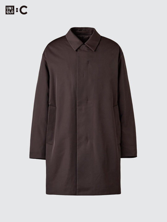 UNIQLO Полупальто PUFFERTECH, темно-коричневый