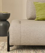 2-местный модуль дивана Compo из шенилла серо-бежевого цвета с черным каркасом, 200 см