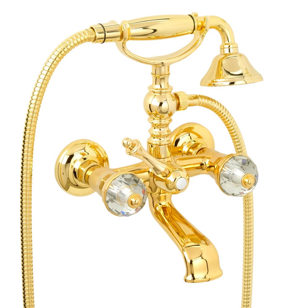 Смеситель для ванны с душем Migliore Prestige Crystal 32158 золото