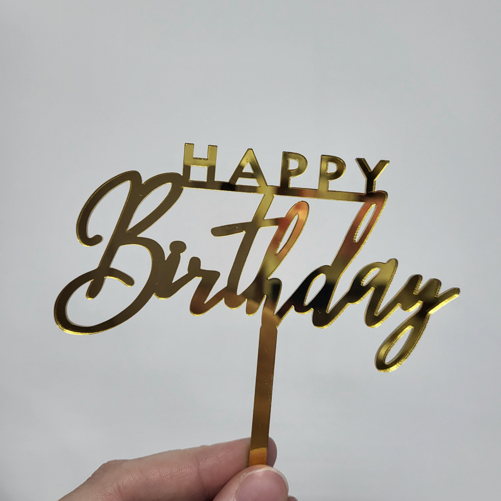 Топпер  Happy Birthday, цвет золото