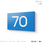 Табличка с номером 70 на дверь квартиры, для офиса, кабинета, аудитории, склада, голубая 120х70 мм, Айдентика Технолоджи