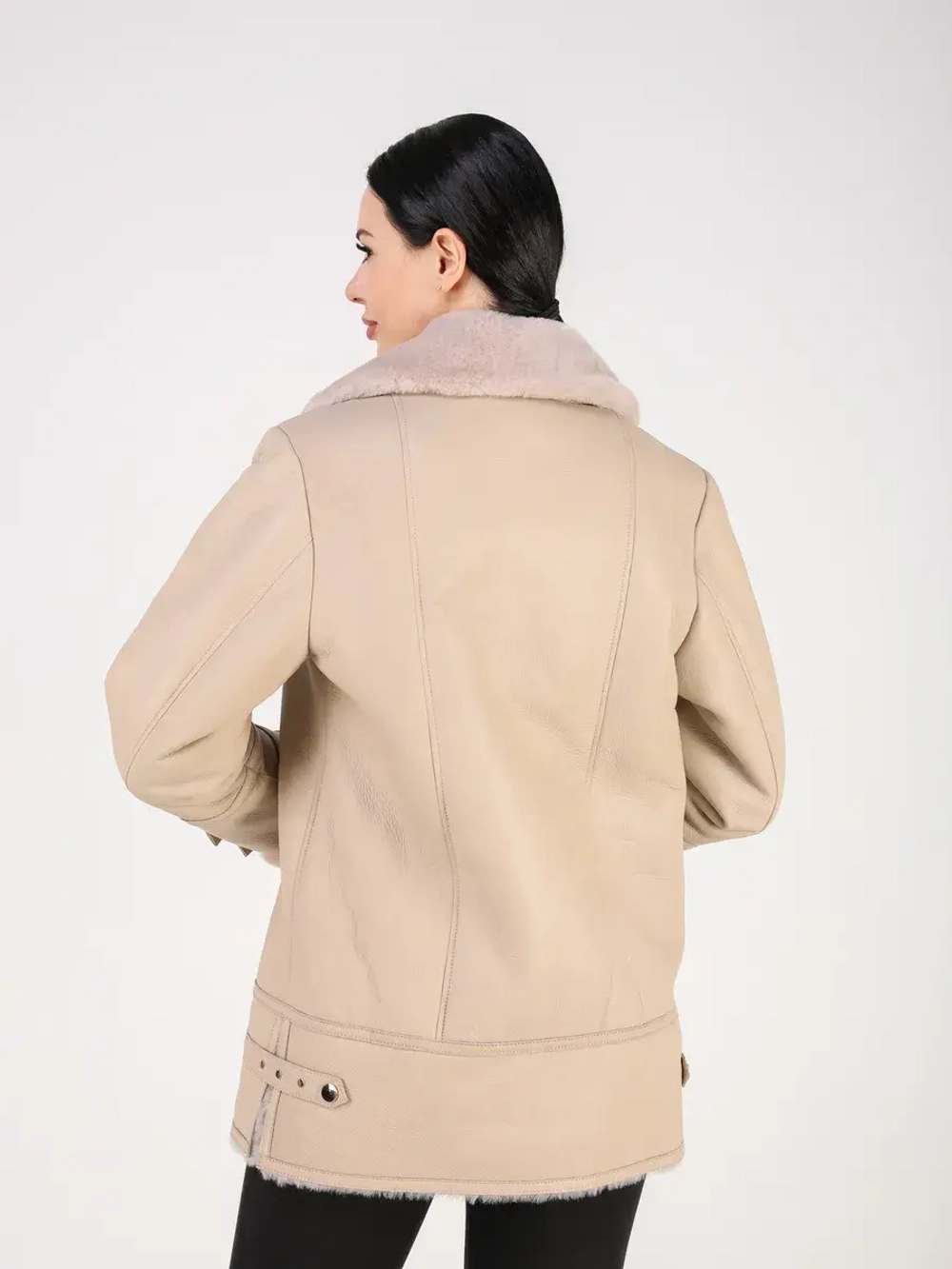 Дубленка зимняя натуральная авиатор оверсайз Турция