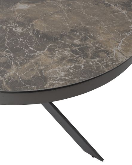 Стол TRENTO 120 KL-19 СЕРО-КОРИЧНЕВЫЙ КАМЕНЬ, итальянская керамика/ GREY1 серый каркас М-City