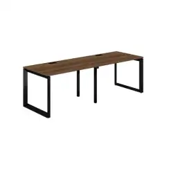 PR.223.DM.O59.BL / Рабочая станция s-b-s 2400х800х750 / профиль: 59х59 черный; столешница: дуб модена