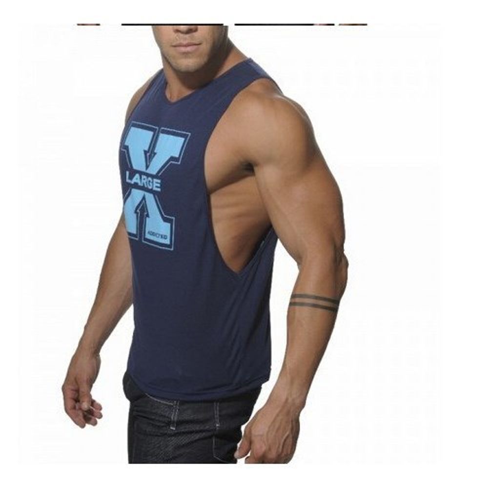Мужская майка темно-синяя ADDICTED TANK-TOP BLUE AD186