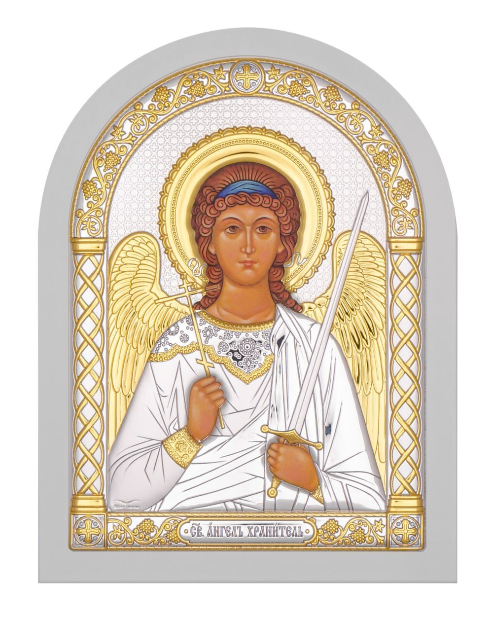 Ангел Хранитель, арочная, белое дерево, 175х225