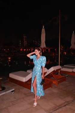 Платье SELENA голубое миди