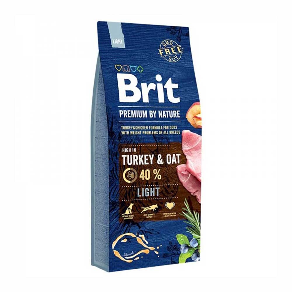 Brit Premium Dog Adult Light индейка - корм для собак с лишним весом (Premium by Nature Adult Light Turkey &amp; Oat)