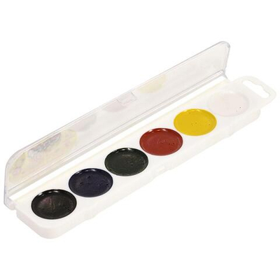 Акварель медовая 6 цветов, без кисти, пластик АККМ06 (Каляка-Маляка)