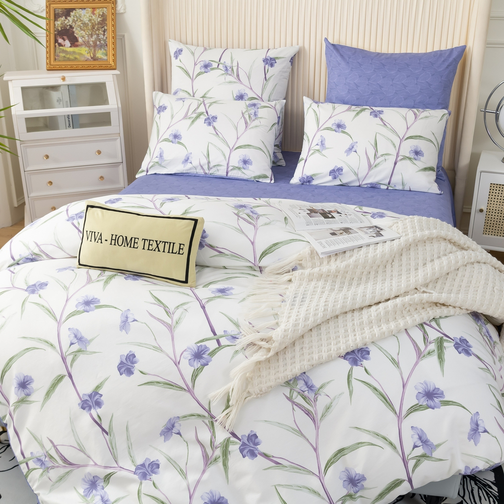 Комплект постельного белья Делюкс Сатин 100% хлопок на резинке LR604