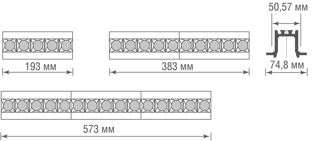 Donolux Led св-к встраиваемый,  30W,  573х74, 8мм,  H39, 8мм,  2700Lm,  38°,  3000К,  Ra80,  IP20,  UGR16,  корп