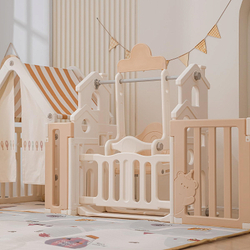 Манеж UNIX Kids DeLuxe House Camel, 150 x 180 см с игровыми аксессуарами