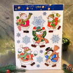 Наклейка новогодняя "Снеговики" 41*29см