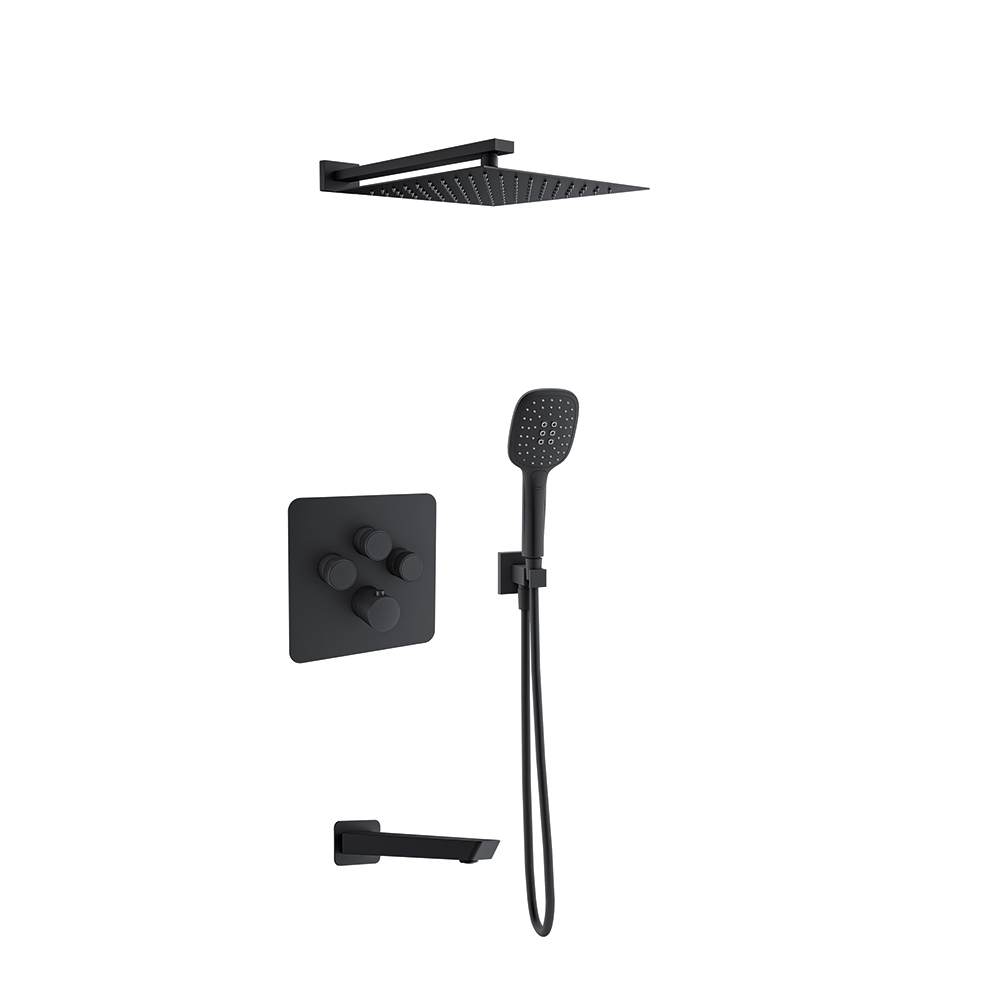 Встраиваемый термостат. смеситель для душа с троп. и руч. душем RS SMART K85T3011NM черный