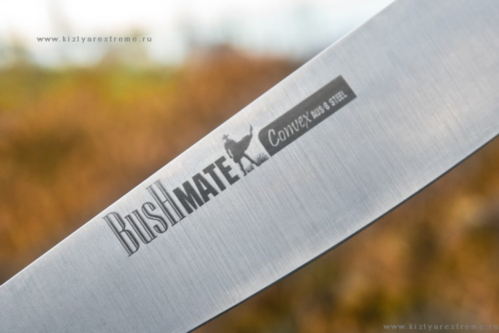 Мачете Kizlyar Supreme BUSHMATE AUS-8 Convex WH LS (Convex Grind, Walnut Handle, Leather Sheath)
