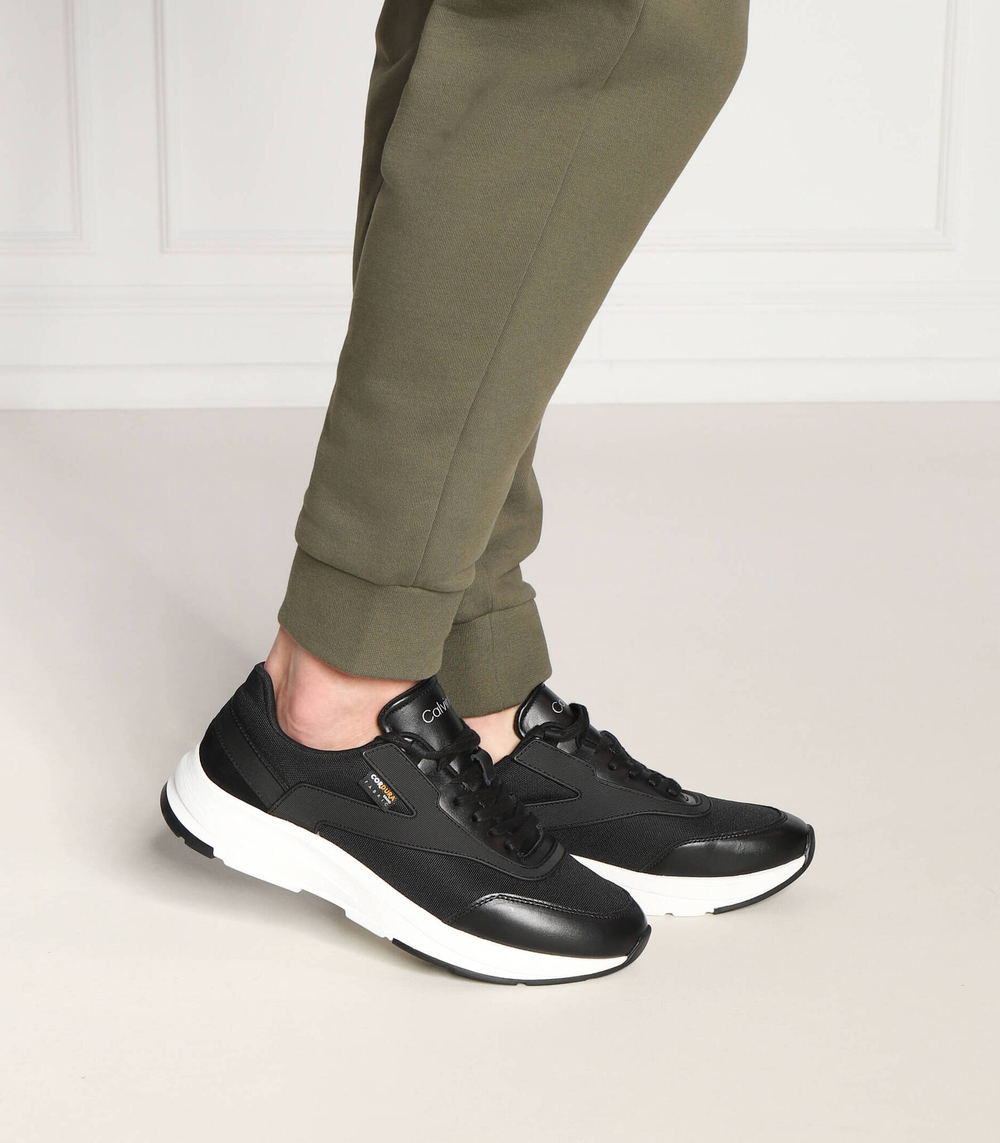 кожаные кроссовки low top lace up mix Calvin Klein - черный(HM0HM00750)