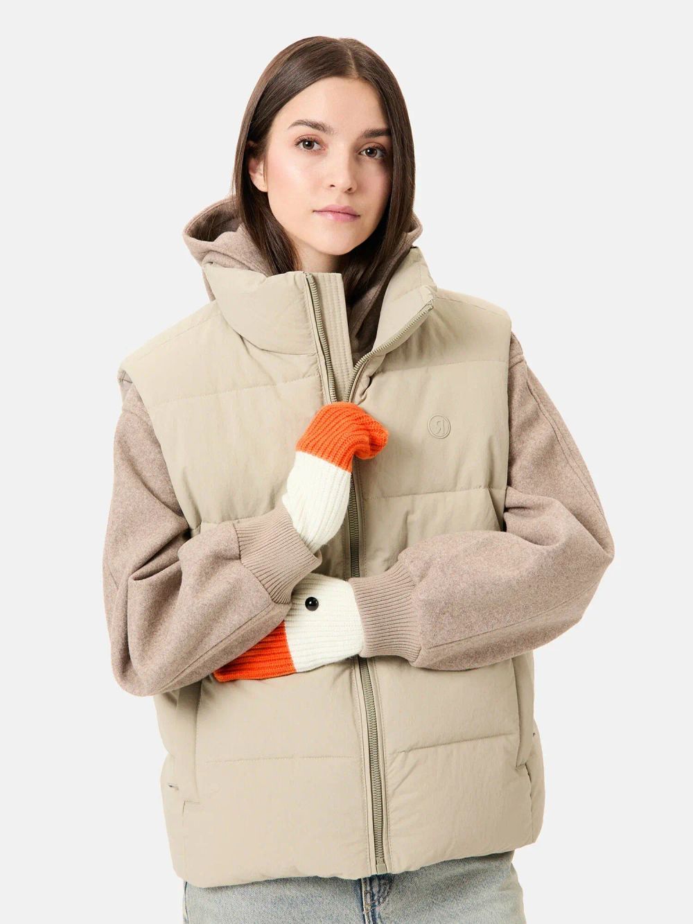 Варежки Яндекс «Гуси-варежки» оранжево-бежевые