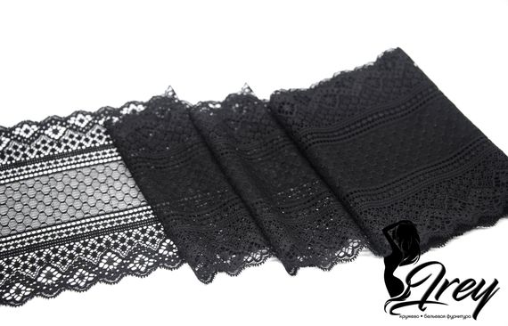 03-136 Кружево эластичное 17,5 см, черный 170