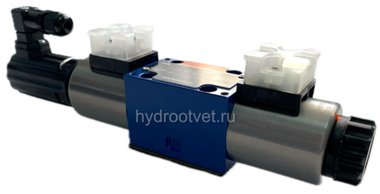 4WRE6V16-2X/G24K4/V - Пропорциональный распределитель с обратной связью по положению золотника без встроенной электроники Ду6, номинальный расход 16 л/мин, схема V