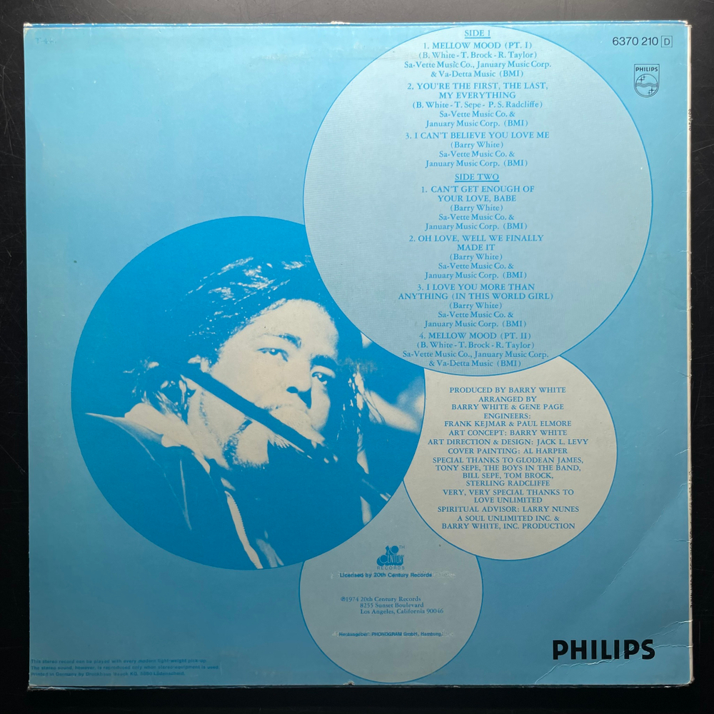 Barry White ‎– Can't Get Enough (Германия 1974г.)