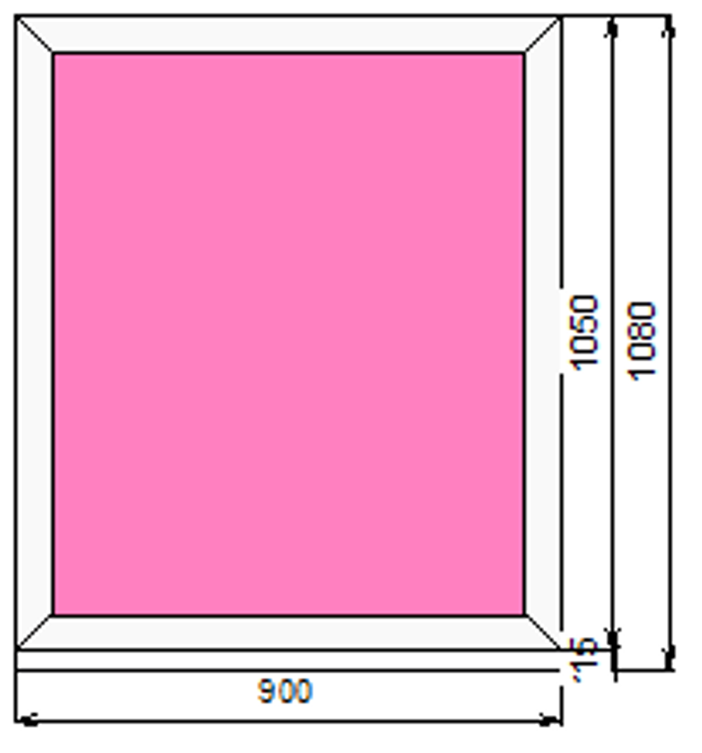 Пластиковое окно  1050 х 900 ТермА Эко с глухой створкой