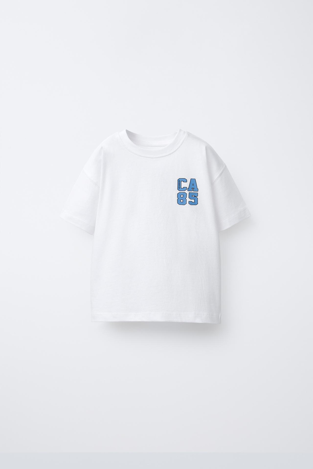 ZARA ФУТБОЛКА С НАДПИСЬЮ, БЕЛЫЙ