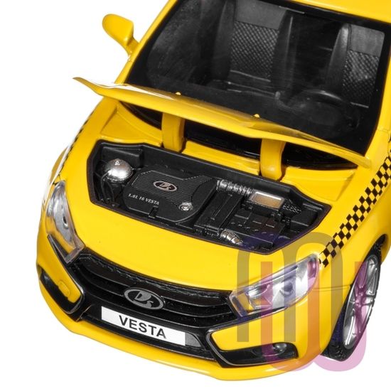 МОДЕЛЬ МАШИНЫ 1/24 LADA VESTA ТАКСИ ЖЕЛТЫЙ