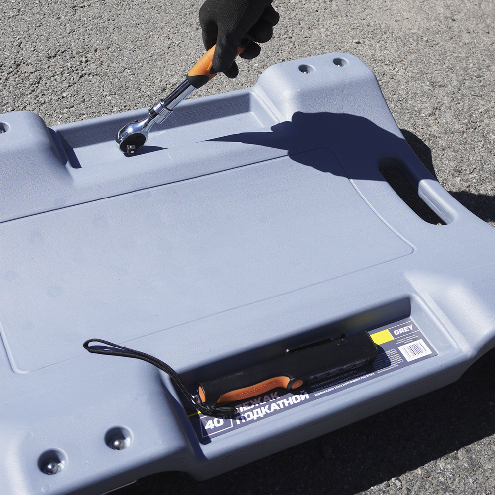 OPT-40130G Лежак ремонтный, подкатной, пластиковый, серый