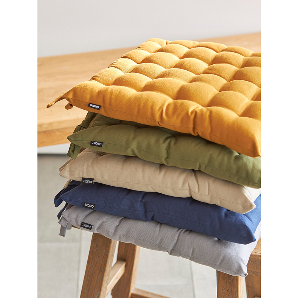 Подушка на стул из хлопка темно-синего цвета из коллекции essential, 35х35 см