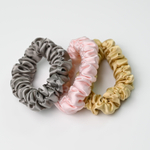 Набор резинок для волос "Medium" | серый, розовый, золотистый