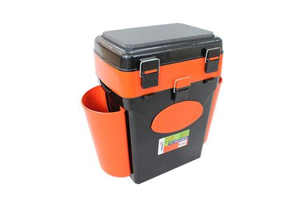Ящик для зимней рыбалки &quot;FishBox&quot; Helios с навесными карманами, 10 л, оранжевый/4/